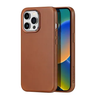 Dux Ducis Naples etui iPhone 14 Pro Max magnetyczny skórzany pokrowiec MagSafe brązowe