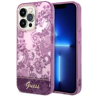 Etui Guess Porcelain Collection na iPhone 14 Pro - fuksjowe