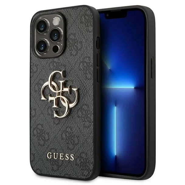 Etui Guess 4G Big Metal Logo na iPhone 14 Pro - szare