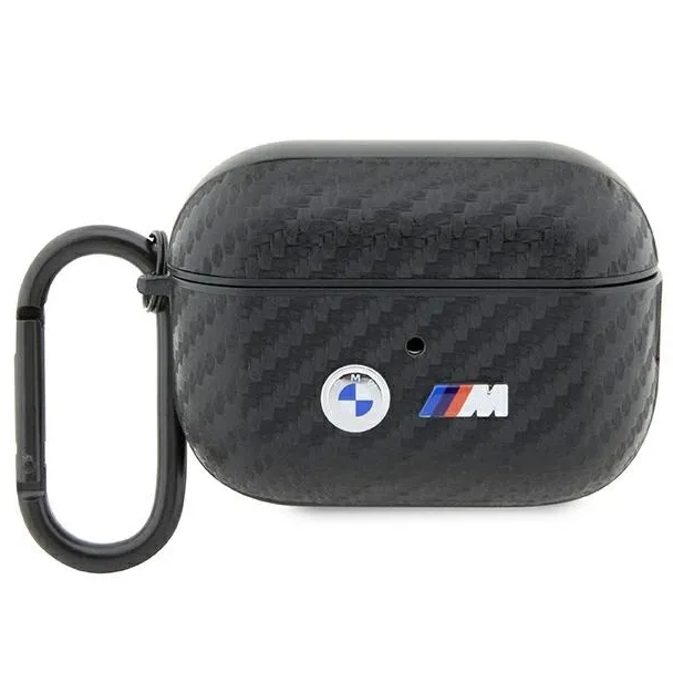Etui BMW Carbon Double Metal Logo na AirPods Pro 2 gen - czarne
