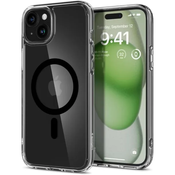 Etui Spigen Ultra Hybrid Mag z MagSafe na iPhone 15 - czarne