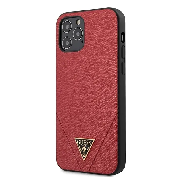 Etui Guess Saffiano na iPhone 12 Pro Max - czerwone