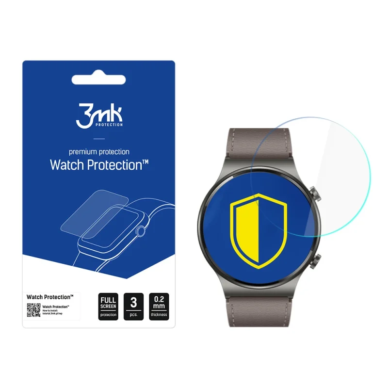 Szkło hybrydowe 3mk Watch Protection™ v. FlexibleGlass Lite na Huawei Watch GT 2 Pro