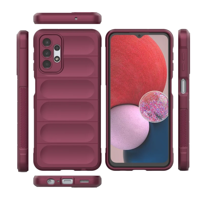 Magic Shield Case etui do Samsung Galaxy A13 5G elastyczny pancerny pokrowiec burgundowy - obrazek 8