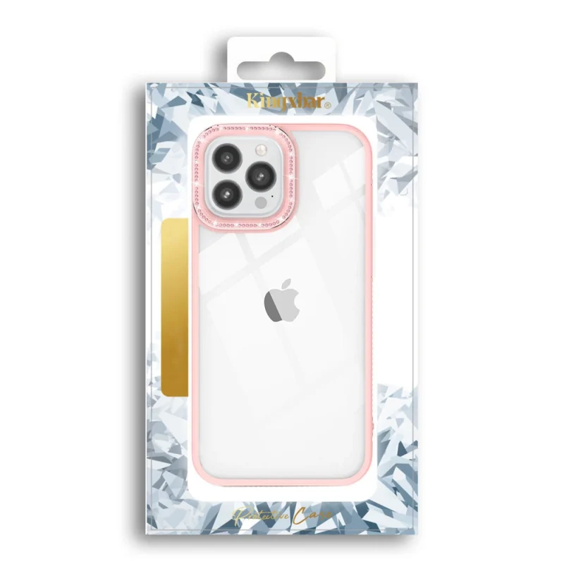 Kingxbar Sparkle Series etui iPhone 13 Pro z kryształami obudowa pokrowiec na tył plecki różowy - obrazek 5