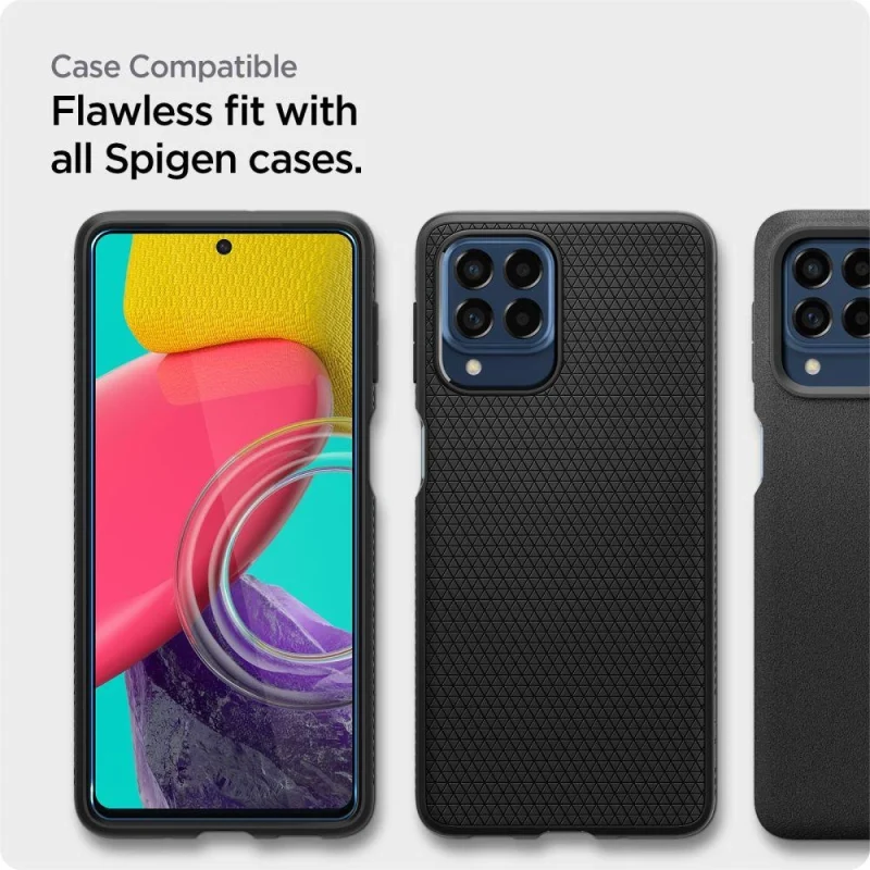 Szkło hartowane Spigen ALM Glass FC na Samsung Galaxy M53 5G - czarne - obrazek 10