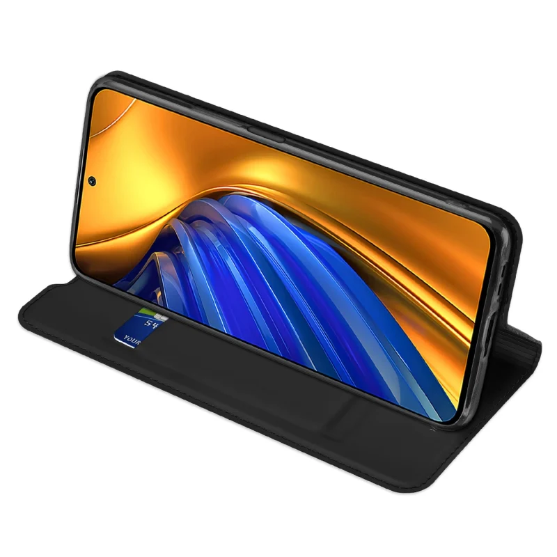 Dux Ducis Skin Pro kabura etui pokrowiec z klapką Xiaomi Poco F4 5G czarny - obrazek 4