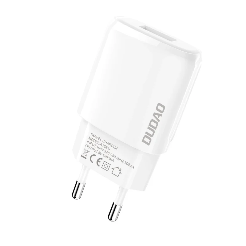 Dudao ładowarka sieciowa USB-A 7.5W + kabel USB-A - Lightning 1m biały (A1sEU) - obrazek 2