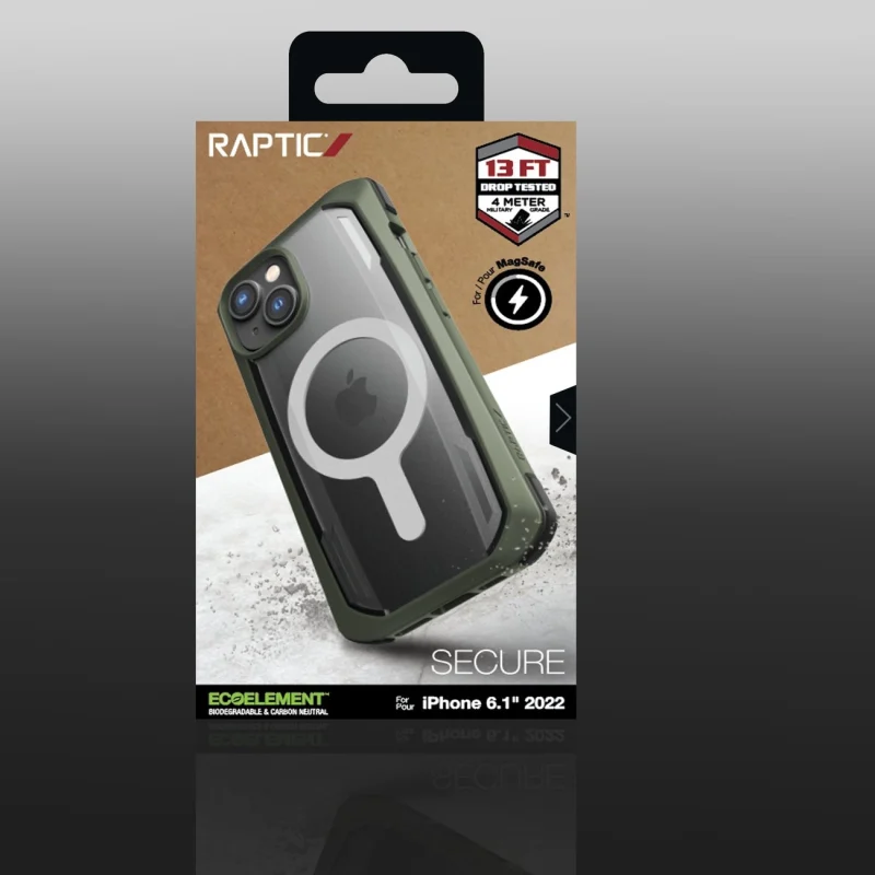 Raptic X-Doria Secure Case etui iPhone 14 z MagSafe pancerny pokrowiec zielony - obrazek 6