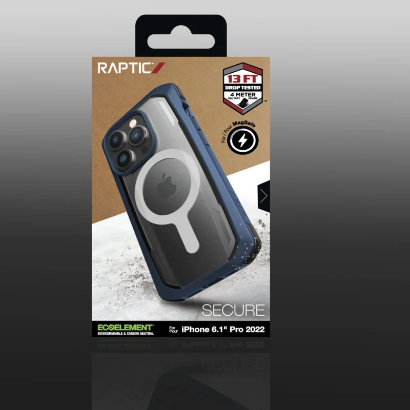 Raptic X-Doria Secure Case etui iPhone 14 Pro z MagSafe pancerny pokrowiec niebieski - obrazek 6