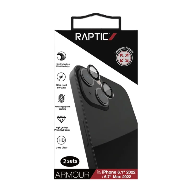 Raptic X-Doria Armour Camera Glass szkło hartowane iPhone 14 / 14 Plus na tylny aparat - obrazek 2