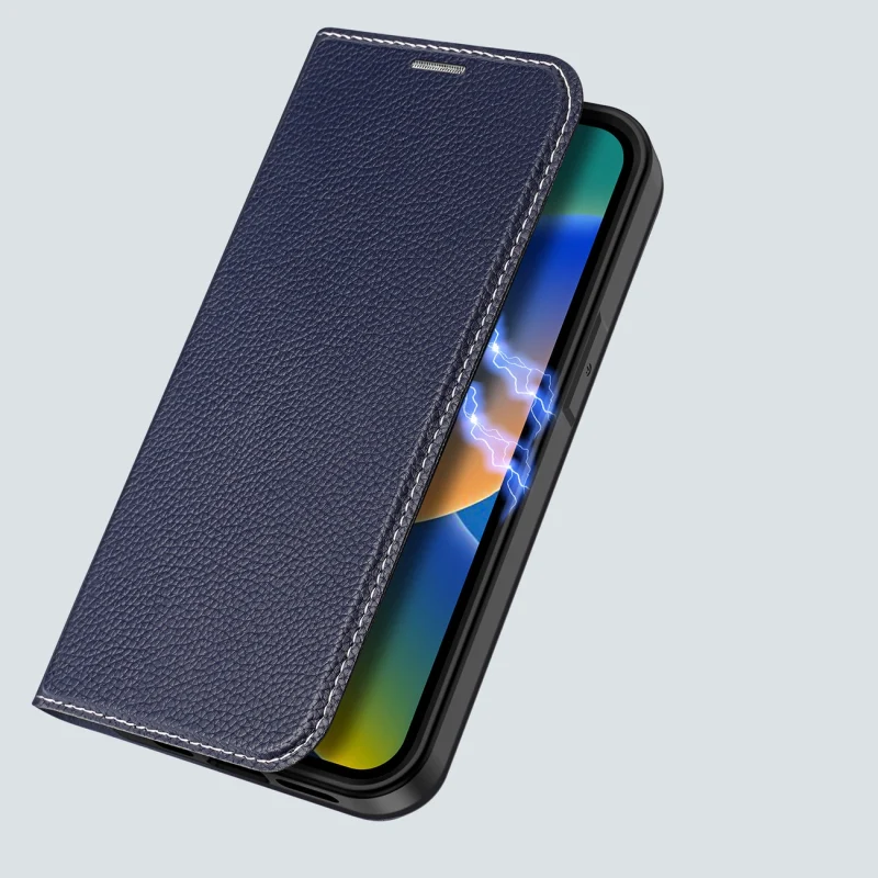 Dux Ducis Skin X2 etui do iPhone 14 Plus pokrowiec z magnetyczną klapką niebieski - obrazek 7