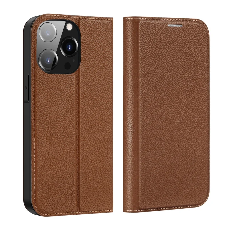 Dux Ducis Skin X2 etui do iPhone 14 Pro pokrowiec z magnetyczną klapką brązowy - obrazek 2