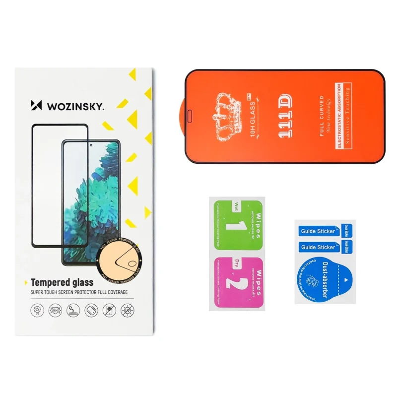 Wozinsky super wytrzymałe szkło hartowane Full Glue na cały ekran z ramką Case Friendly Motorola Moto G42 czarny - obrazek 5