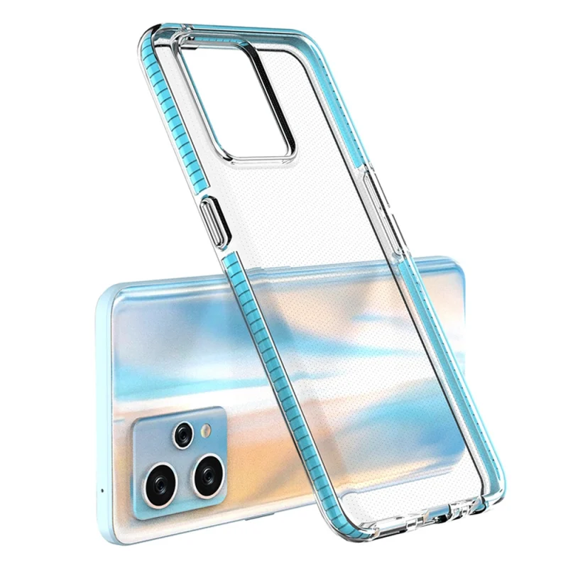 Spring Case etui Realme 9 Pro+ / Realme 9 silikonowy pokrowiec z ramką jasnoróżowe - obrazek 2