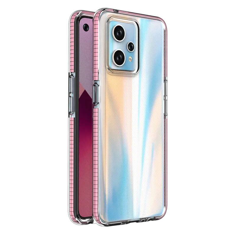 Spring Case etui Realme 9 Pro+ / Realme 9 silikonowy pokrowiec z ramką jasnoróżowe