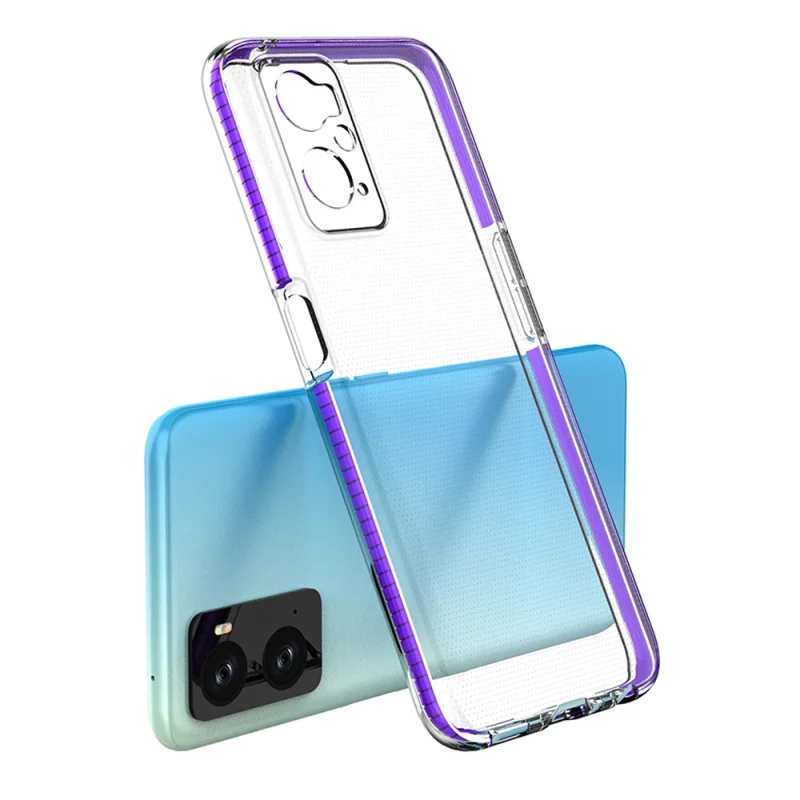 Spring Case etui Realme 9i, Oppo A36 / A76 / A96 silikonowy pokrowiec z ramką czarne - obrazek 3