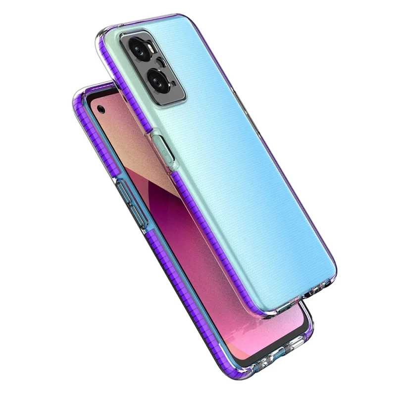 Spring Case etui Realme 9i, Oppo A36 / A76 / A96 silikonowy pokrowiec z ramką czarne - obrazek 4