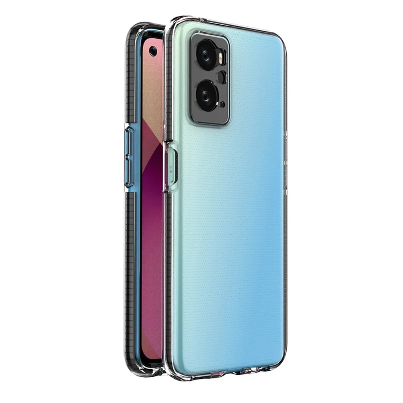 Spring Case etui Realme 9i, Oppo A36 / A76 / A96 silikonowy pokrowiec z ramką czarne