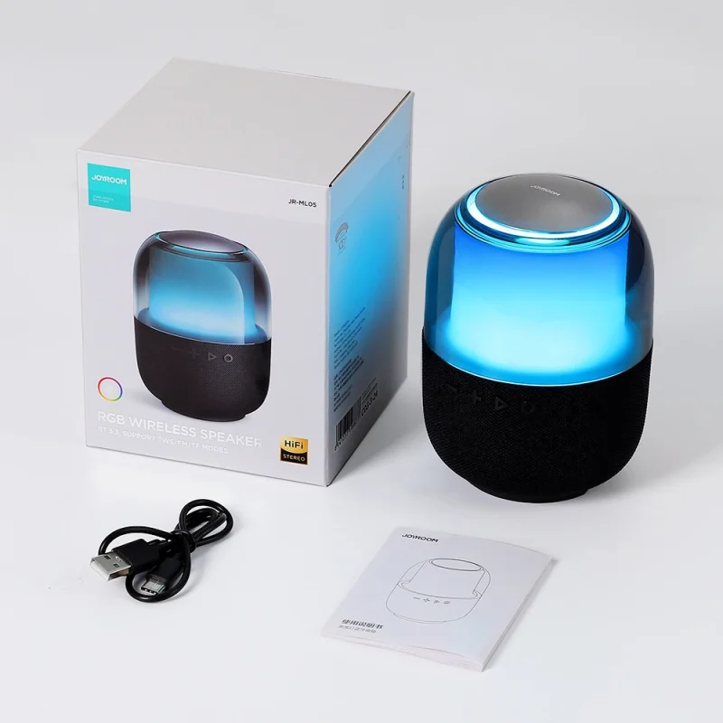 Joyroom głośnik bezprzewodowy Bluetooth 5.3 RGB 8W czarny (JR-ML05) - obrazek 10