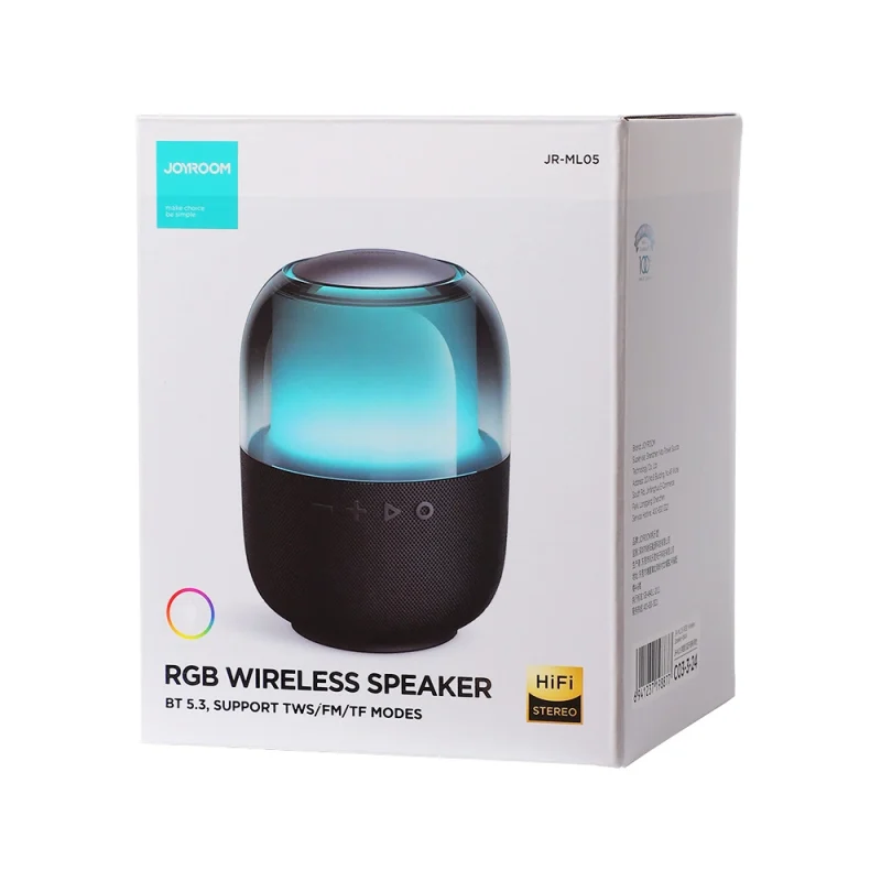 Joyroom głośnik bezprzewodowy Bluetooth 5.3 RGB 8W czarny (JR-ML05) - obrazek 9