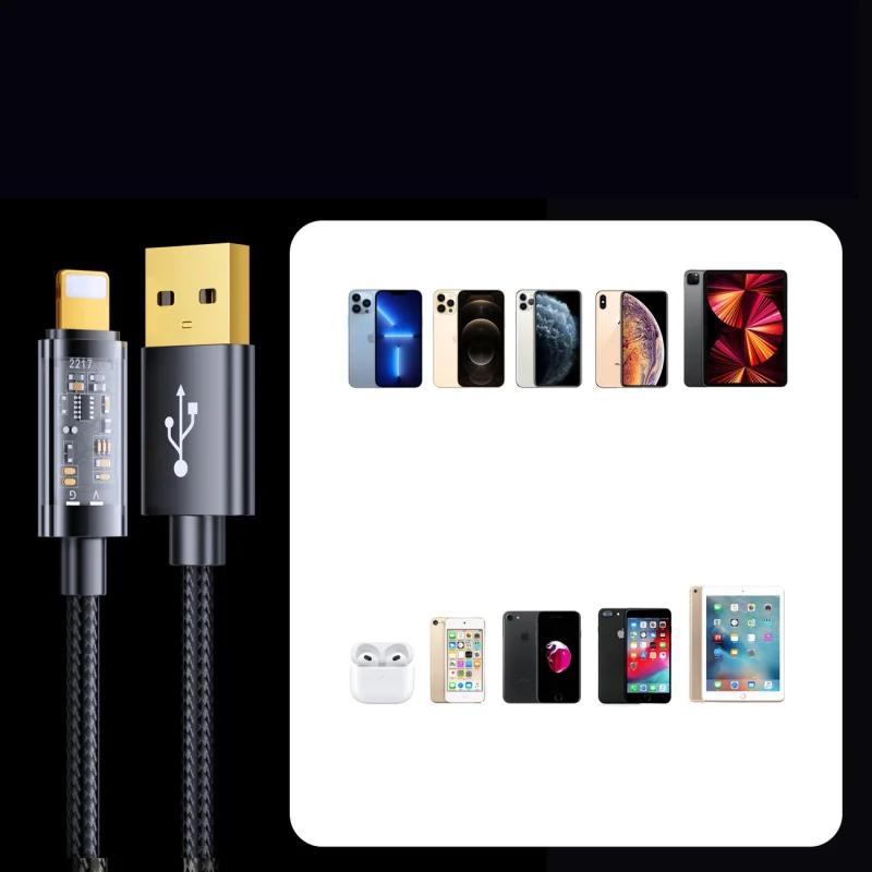 Kabel Joyroom S-UL012A20 USB-A / Lightning 2.4A 20W 2m - czarny - obrazek 9