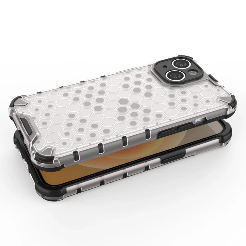 Honeycomb etui iPhone 14 pancerny hybrydowy pokrowiec czarne - obrazek 2