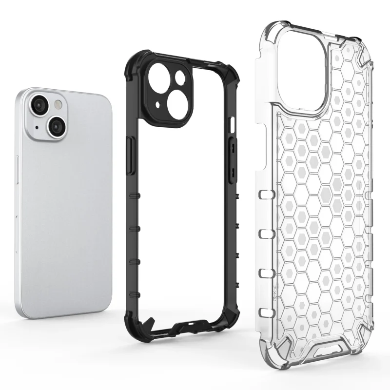 Honeycomb etui iPhone 14 pancerny hybrydowy pokrowiec czarne - obrazek 3