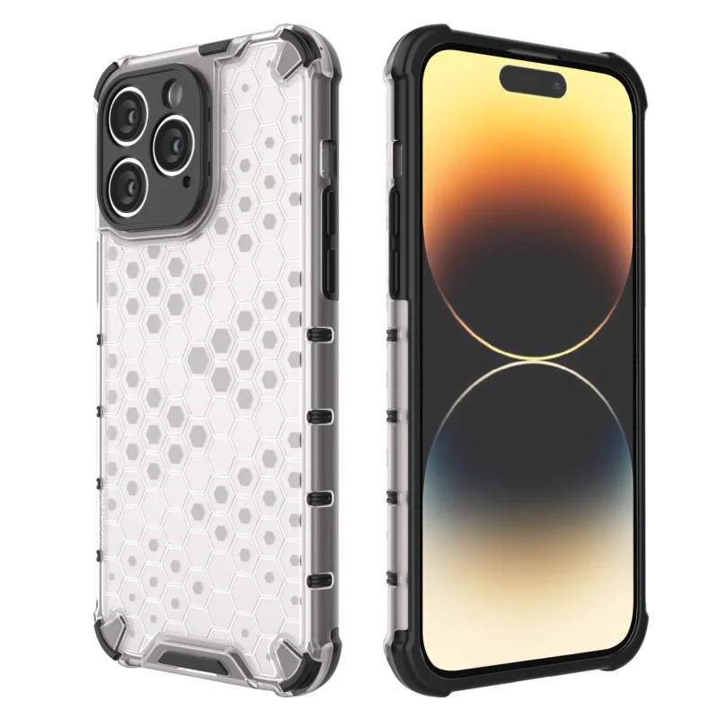 Honeycomb etui iPhone 14 Pro pancerny hybrydowy pokrowiec czarne - obrazek 16