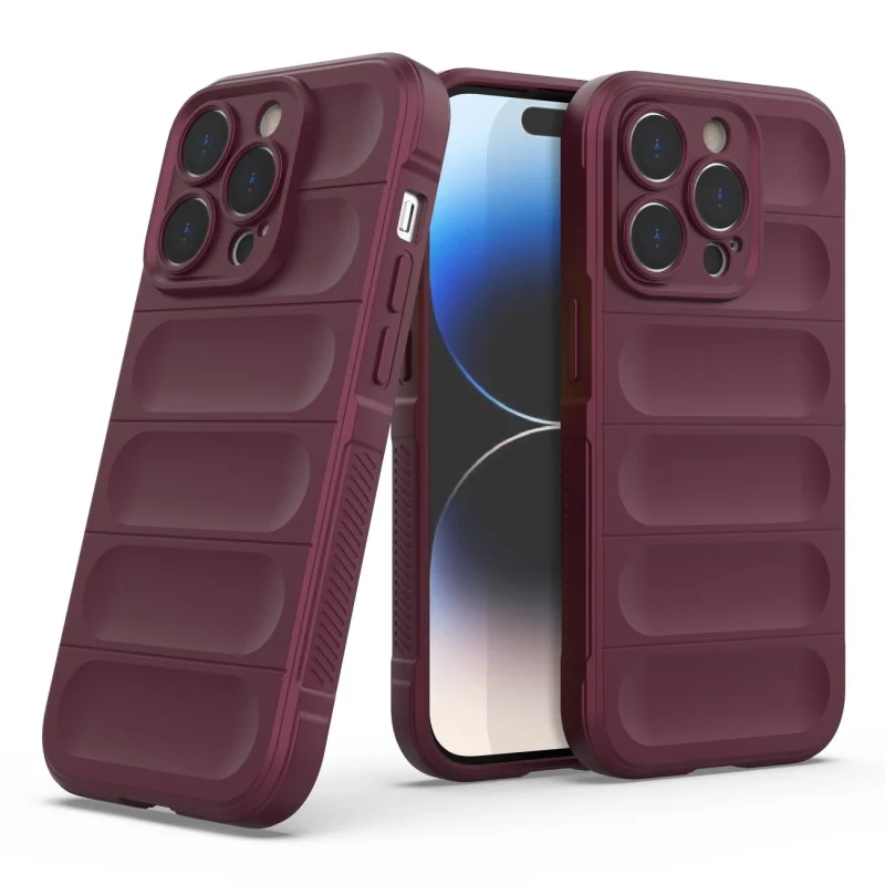 Magic Shield Case etui do iPhone 14 Pro elastyczny pancerny pokrowiec burgundowy - obrazek 4