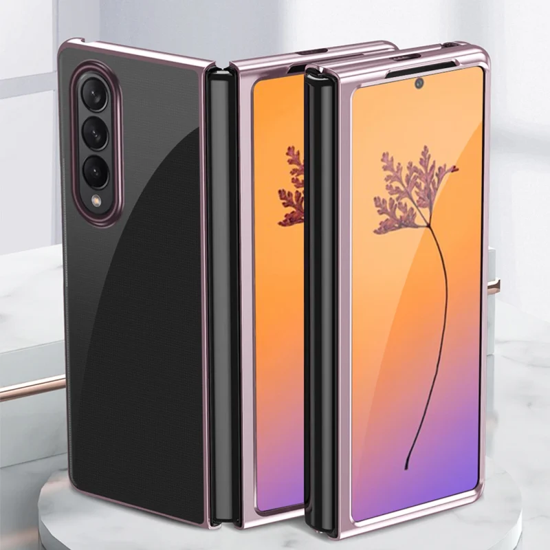 Plating Case etui Samsung Galaxy Z Fold 4 pokrowiec z metaliczną ramką różowe - obrazek 11