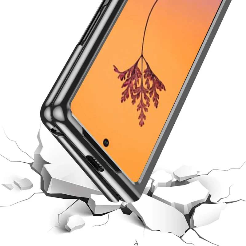 Plating Case etui Samsung Galaxy Z Fold 4 pokrowiec z metaliczną ramką niebieskie - obrazek 10