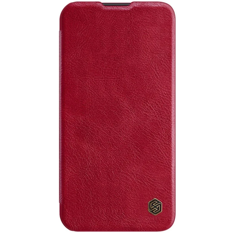 Nillkin Qin Leather Pro Case etui iPhone 14 Plus osłona na aparat kabura pokrowiec obudowa z klapką czerwony - obrazek 7