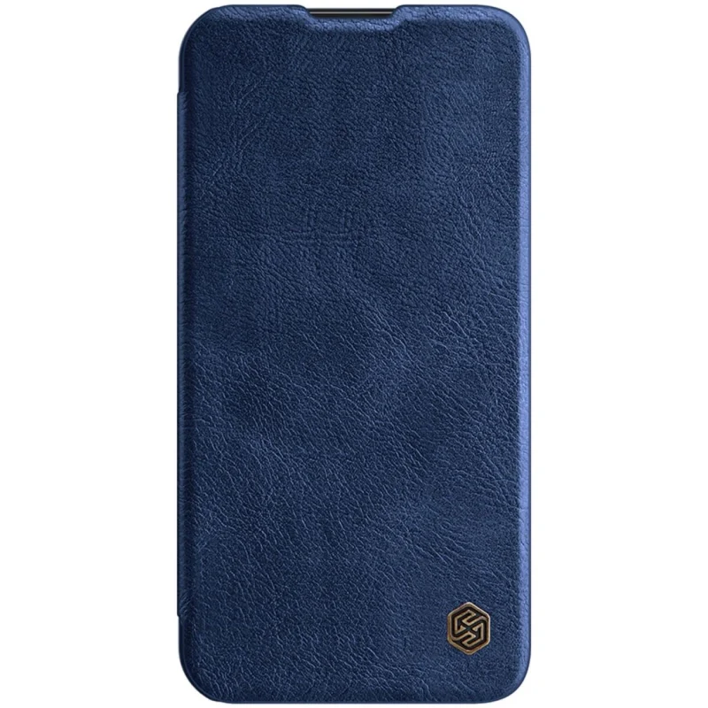 Nillkin Qin Leather Pro Case etui iPhone 14 Plus osłona na aparat kabura pokrowiec obudowa z klapką niebieski - obrazek 7