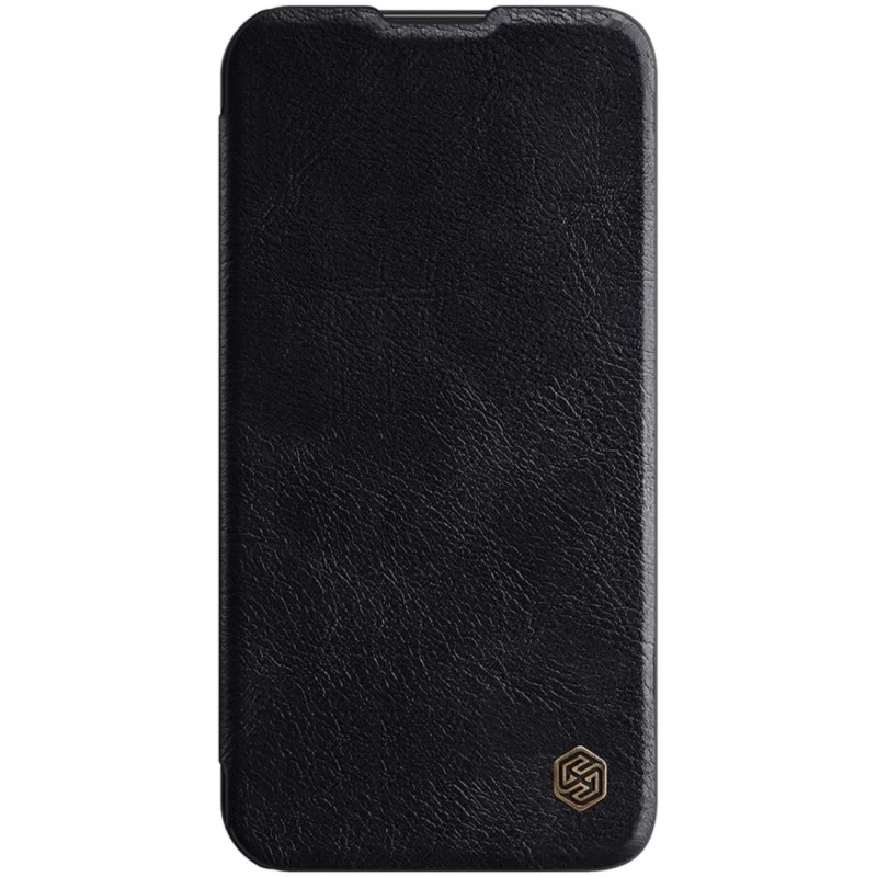 Nillkin Qin Leather Pro Case etui iPhone 14 Pro Max osłona na aparat kabura pokrowiec obudowa z klapką czarny - obrazek 6