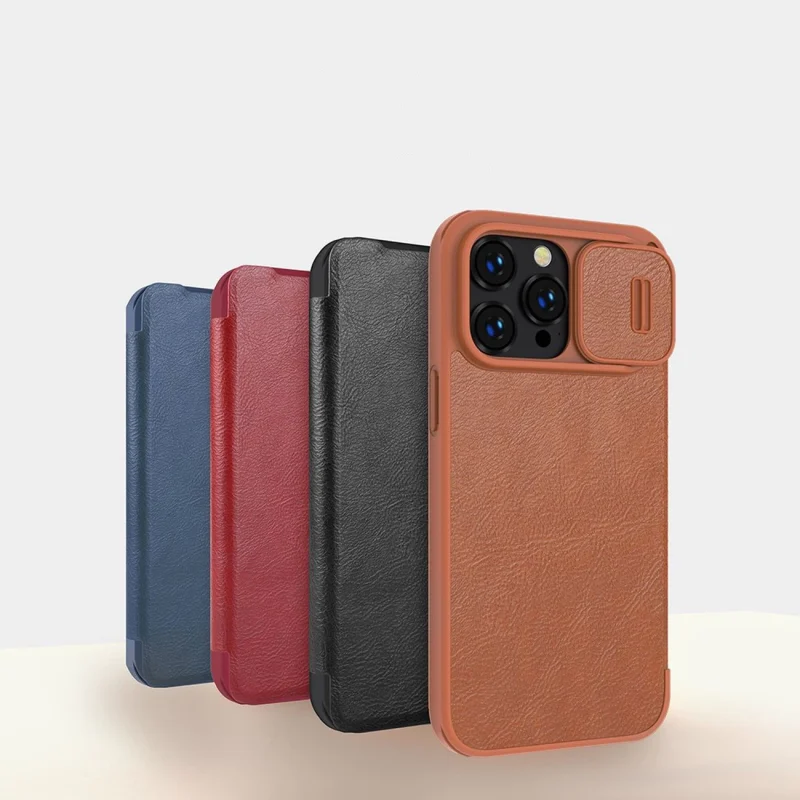 Nillkin Qin Leather Pro Case etui iPhone 14 Pro Max osłona na aparat kabura pokrowiec obudowa z klapką czarny - obrazek 7