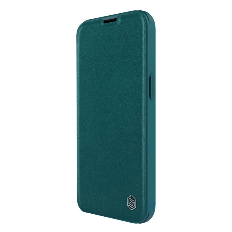 Nillkin Qin Leather Pro Case etui iPhone 14 Plus osłona na aparat kabura pokrowiec obudowa z klapką zielony - obrazek 6