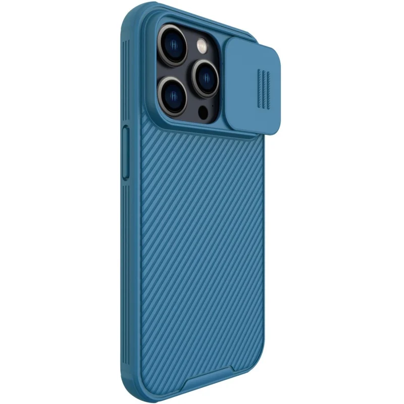 Nillkin CamShield Pro Magnetic Case etui iPhone 14 Pro Max pokrowiec osłona na aparat kamerę niebieski (z MagSafe) - obrazek 3