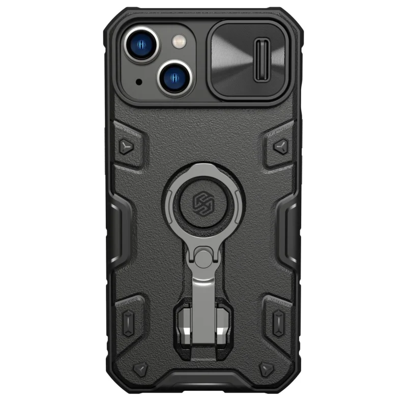 Nillkin CamShield Armor Pro Case etui iPhone 14 Plus pancerny pokrowiec z osłoną na aparat ring podstawka czarne