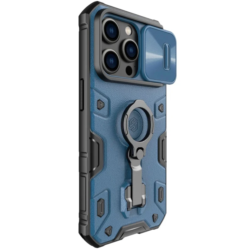 Nillkin CamShield Armor Pro Magnetic Case etui iPhone 14 Pro magnetyczny pokrowiec MagSafe z osłoną na aparat niebieskie - obrazek 4