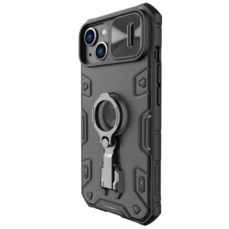 Nillkin CamShield Armor Pro Magnetic Case etui iPhone 14 Plus MagSafe pancerny pokrowiec podstawka ring czarny - obrazek 2