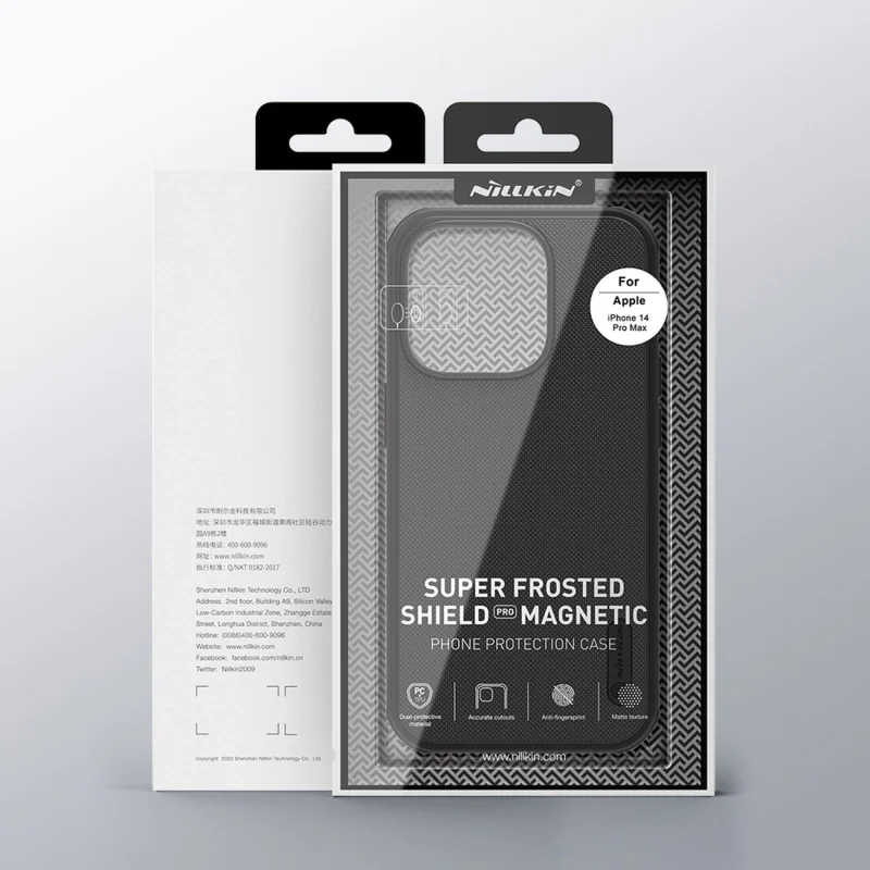 Nillkin Super Frosted Shield Pro Magnetic Case etui iPhone 14 Pro Max z MagSafe magnetyczne niebieski - obrazek 5