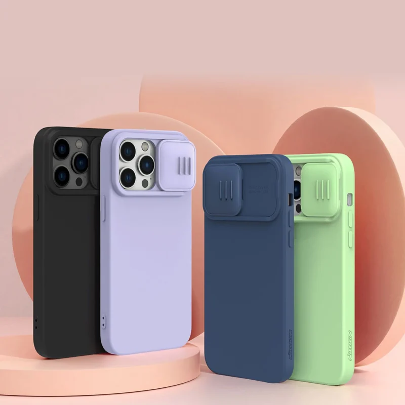 Nillkin CamShield Magnetic Silicone Case etui iPhone 14 Pro Max magnetyczny MagSafe pokrowiec z osłoną na aparat zielony - obrazek 16