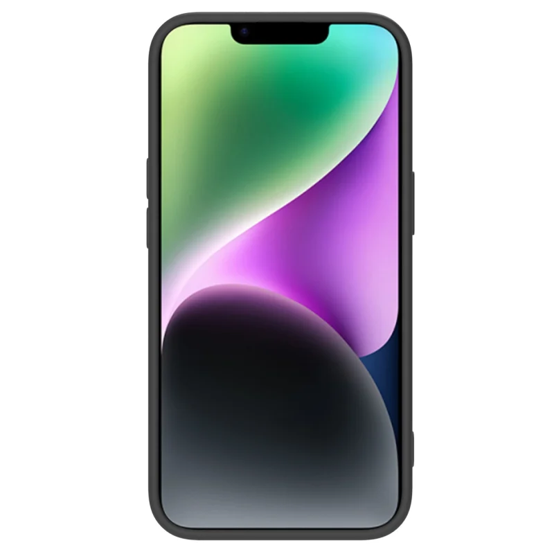 Nillkin CamShield Silky Silicone Case etui iPhone 14 pokrowiec z osłoną na aparat czarny - obrazek 2