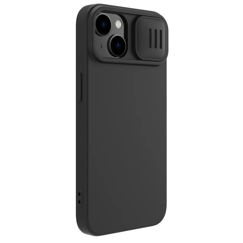 Nillkin CamShield Silky Silicone Case etui iPhone 14 pokrowiec z osłoną na aparat czarny - obrazek 4