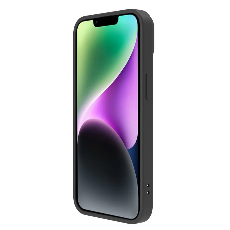 Nillkin CamShield Silky Silicone Case etui iPhone 14 pokrowiec z osłoną na aparat czarny - obrazek 6