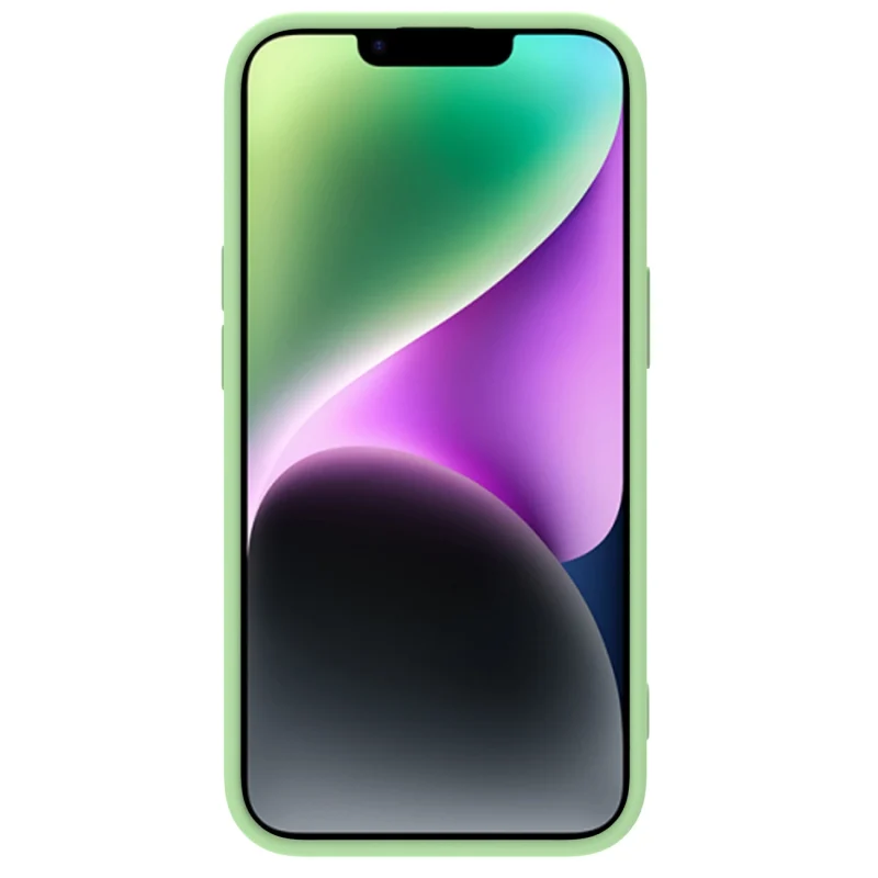 Nillkin CamShield Silky Silicone Case etui iPhone 14 pokrowiec z osłoną na aparat zielony - obrazek 2