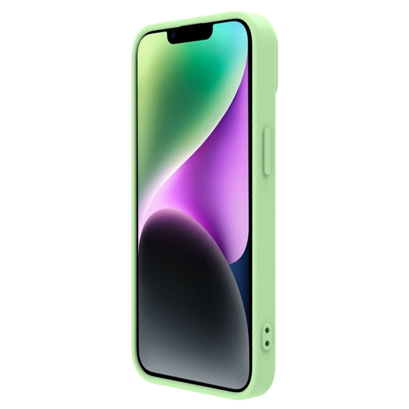 Nillkin CamShield Silky Silicone Case etui iPhone 14 pokrowiec z osłoną na aparat zielony - obrazek 4