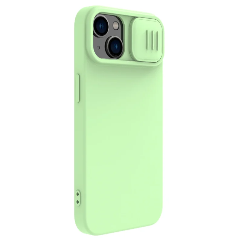 Nillkin CamShield Silky Silicone Case etui iPhone 14 pokrowiec z osłoną na aparat zielony - obrazek 6