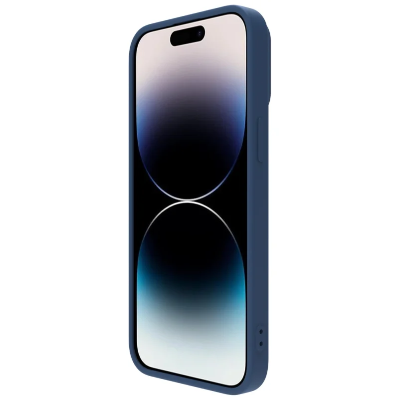 Nillkin CamShield Silky Silicone Case etui iPhone 14 Pro pokrowiec z osłoną na aparat niebieski - obrazek 4